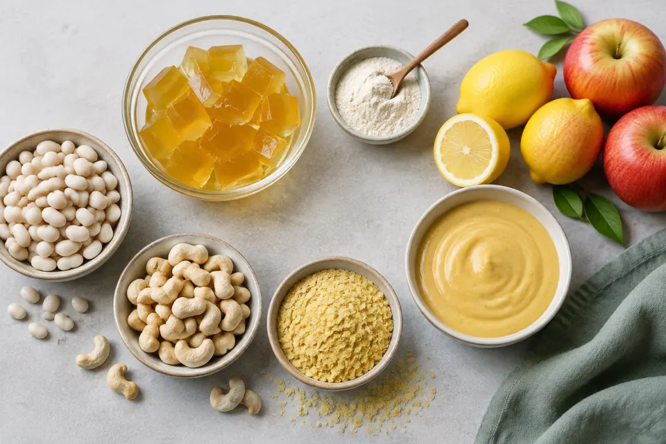 Pulses, vegetables and ingredients for varied meals