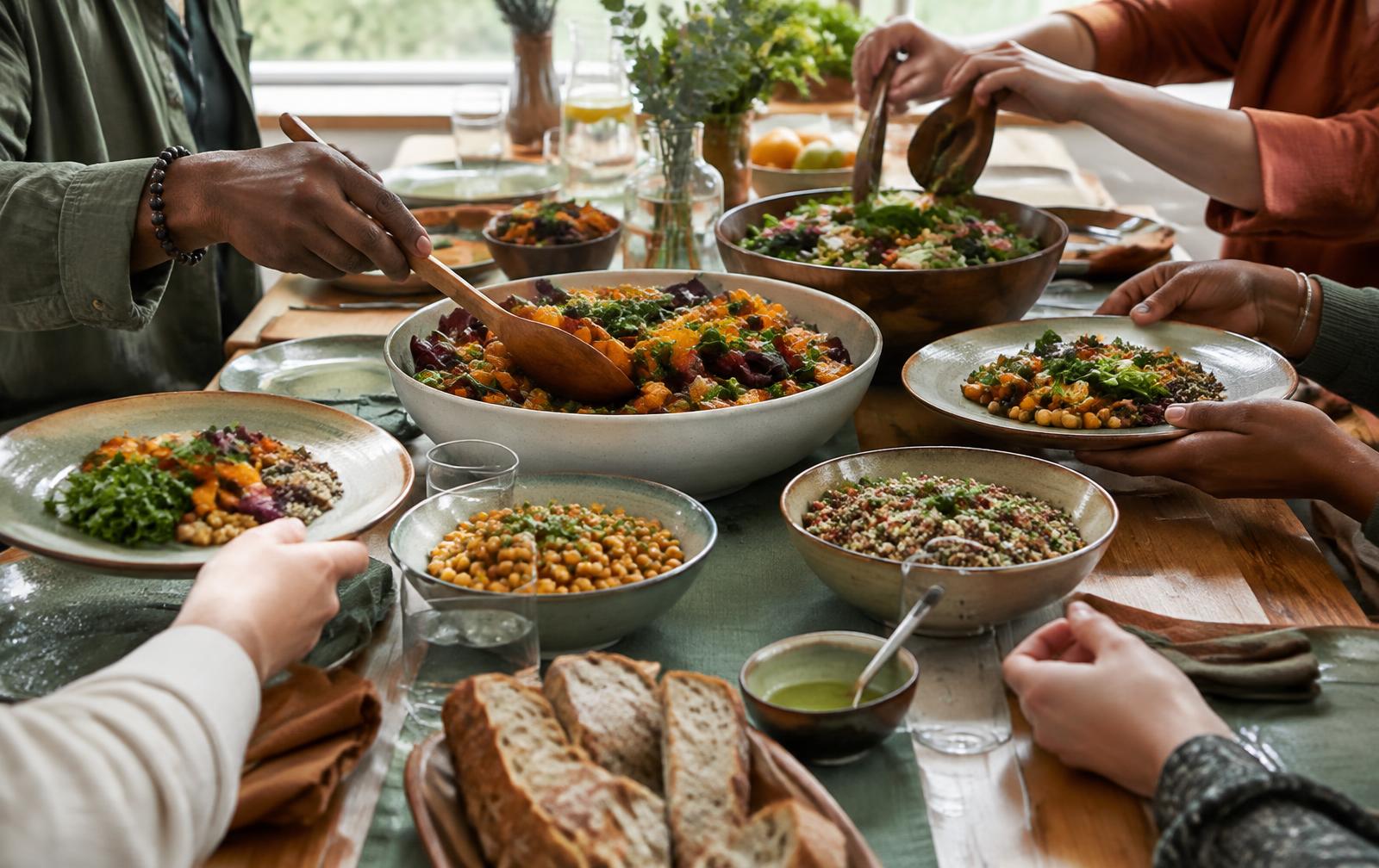 A quiet scene connecting care for animals with shared food